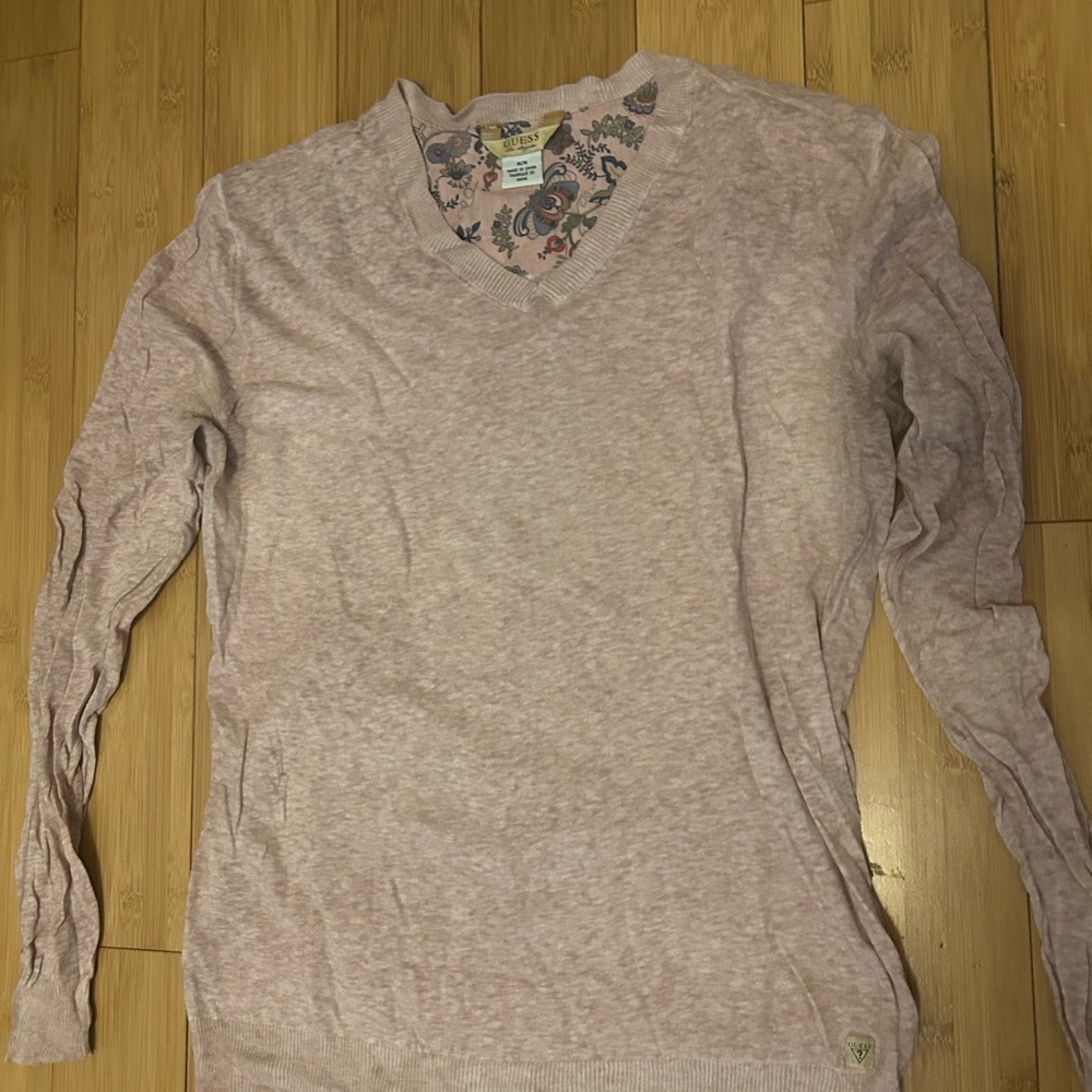 Guess Women's Light Pink Long Sleeve Top